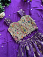 Durable Mother Daughter Matching Lehenga Choli Combo Set colour variant view