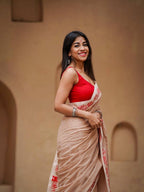 Cream Cotton Saree - detail view 11