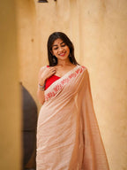 Cream Cotton Saree - detail view 12