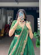 NC Silk Lehenga Choli Set with Sequins Embroidery Dupatta detailed view