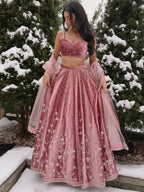 Japan Satin Lehenga with Coding Dori Sequins Work for Wedding Wear for women | Snyvia
