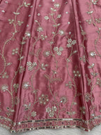 Japan Satin Lehenga with Coding Dori Sequins Work for Wedding Wear fabric texture detail