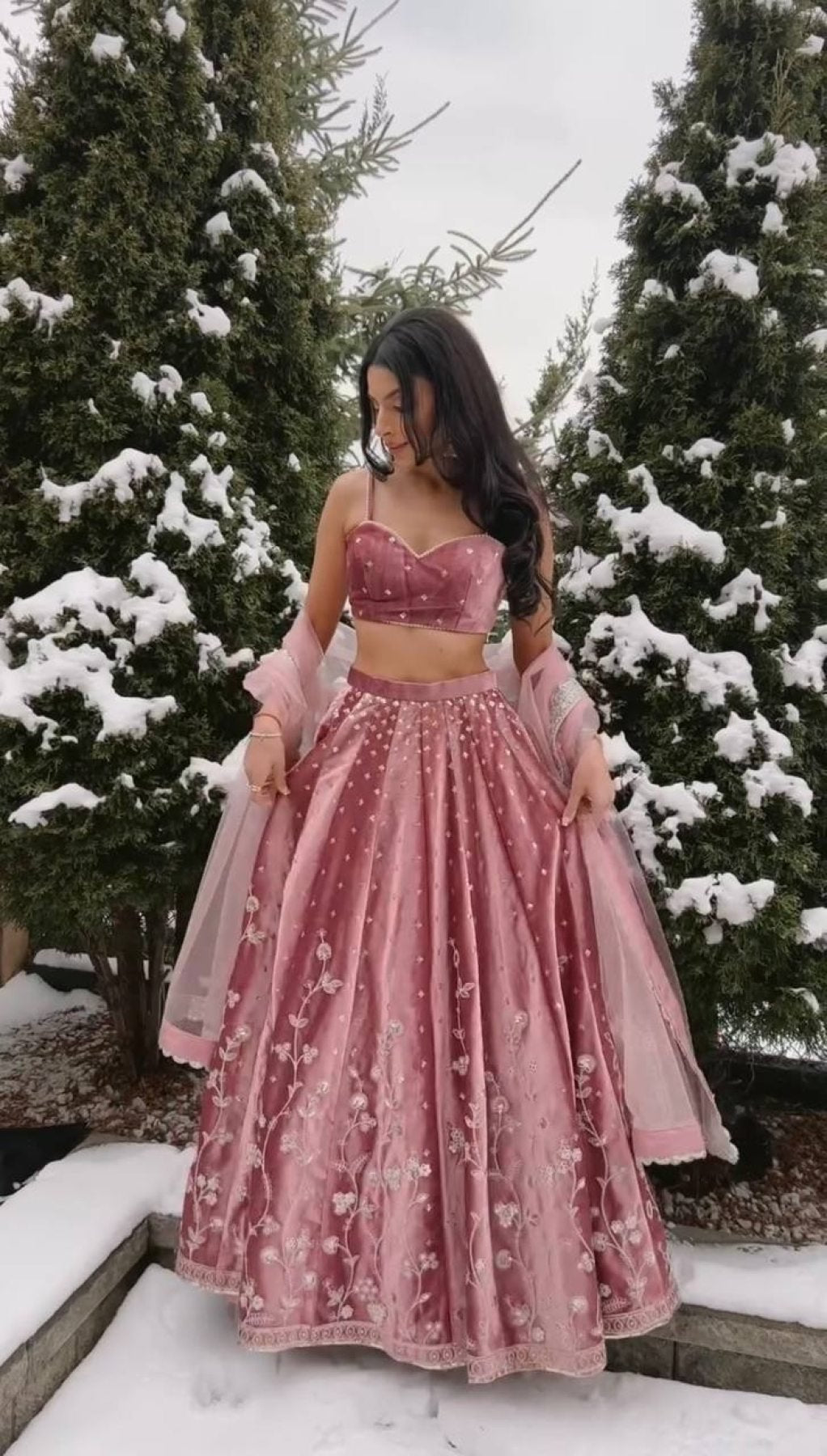 Japan Satin Lehenga with Coding Dori Sequins Work for Wedding Wear embroidery close-up