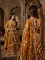 Yellow Faux Georgette Lehenga with Embroidered Dupatta for Bridal Fashion colour variant view