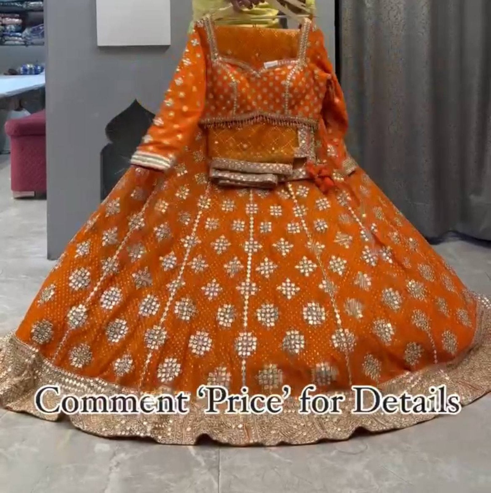 Yellow Faux Georgette Lehenga with Embroidered Dupatta for Bridal Fashion blouse and dupatta detail