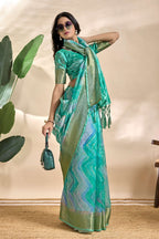 Gracefully crafted in a serene Saree