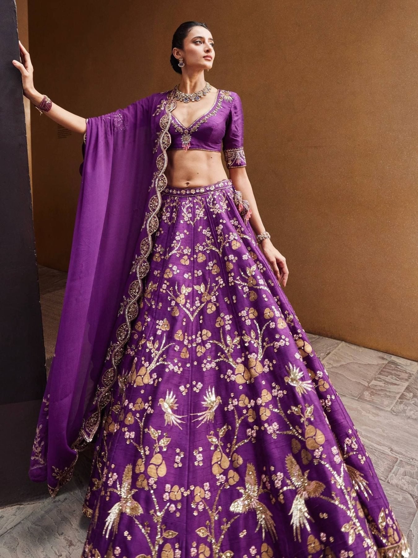 Thai Silk Lehenga with Sequins Zari Work for Wedding Wear for women | Snyvia