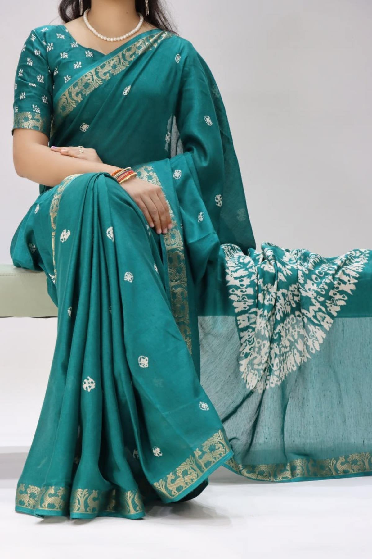Silk Saree - drape and pallu detail