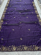 Purple Silk Saree - full-length drape