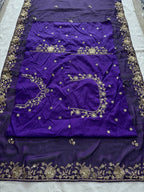 Purple Silk Saree - detail view 11