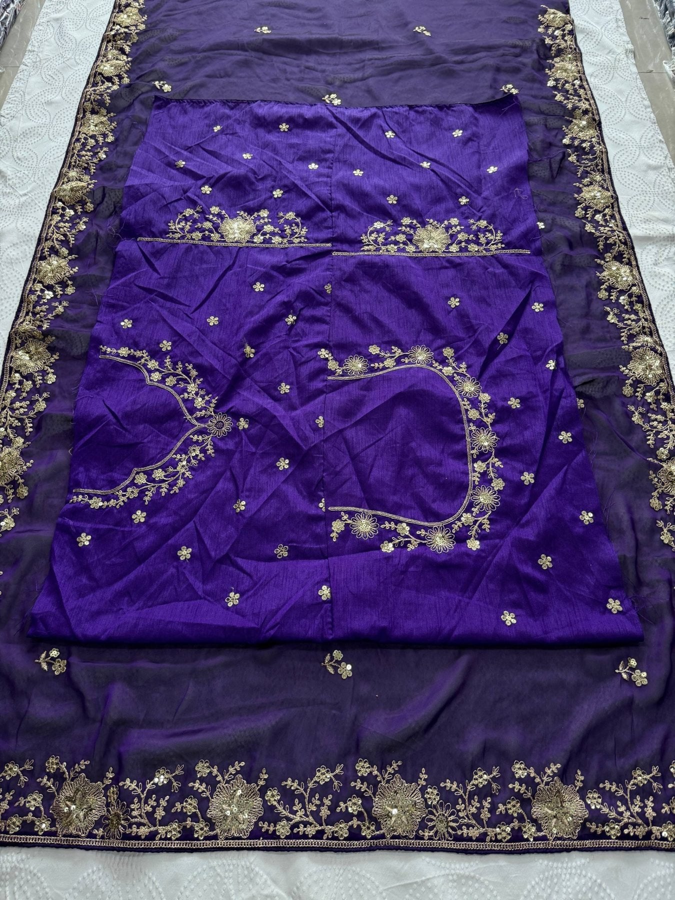 Purple Silk Saree - detail view 11