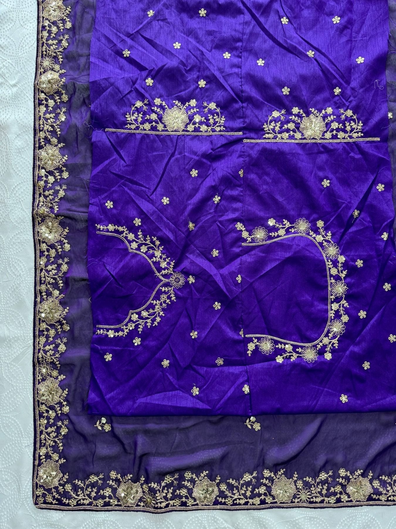 Purple Silk Saree - detail view 12