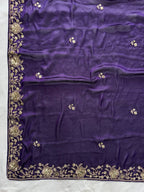 Purple Silk Saree - styling and accessories view
