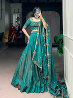 NC Silk Lehenga Choli Set with Sequins Embroidery Dupatta styling view