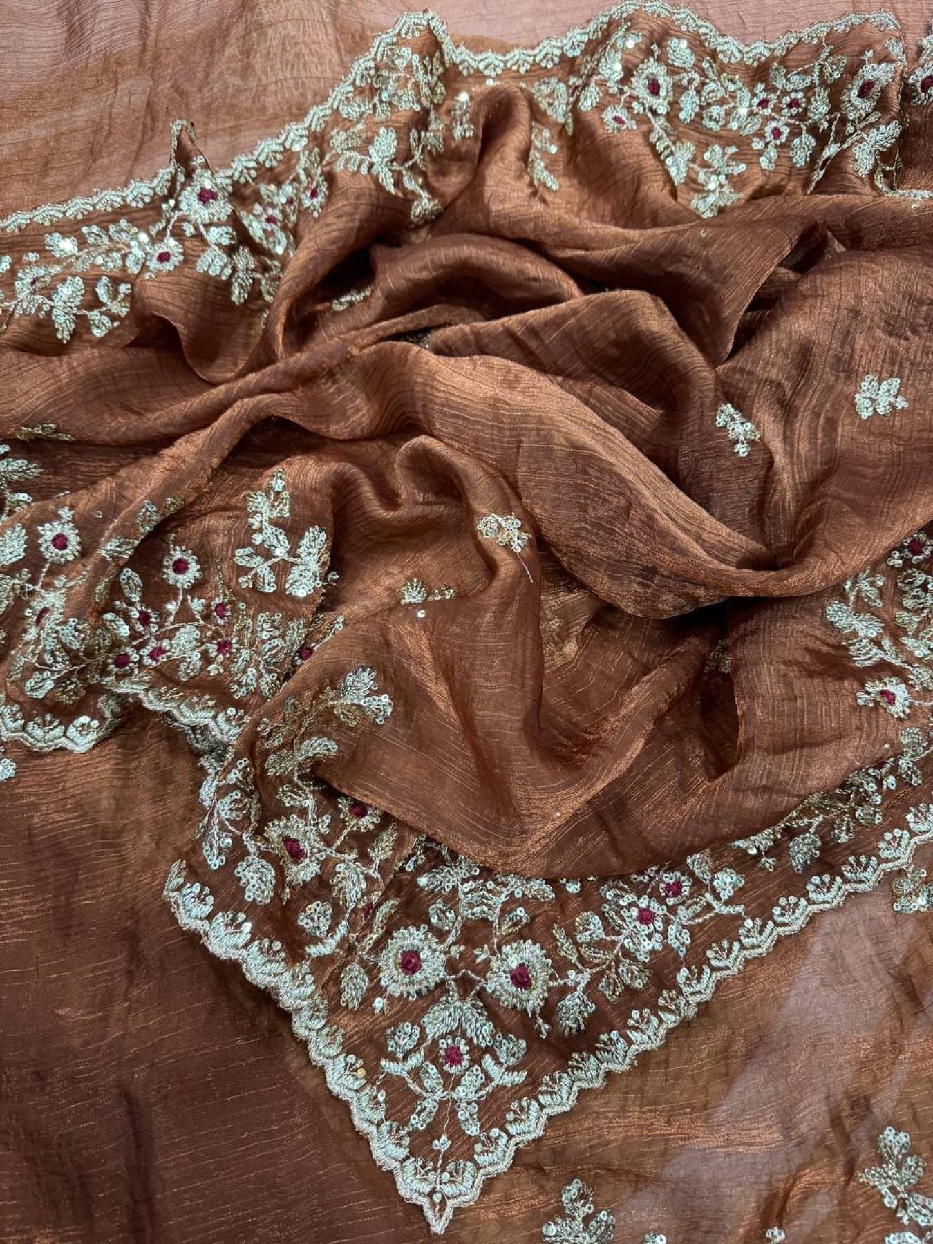 Chiffon Saree - side drape view