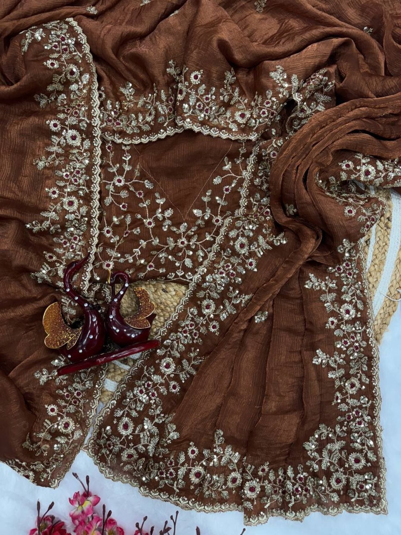 Chiffon Saree - fabric texture close-up