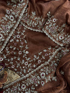 Chiffon Saree - pallu design detail