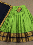 Green Kanjivaram Silk Lehenga Choli with Zari Weaving and Georgette Dupatta styling view