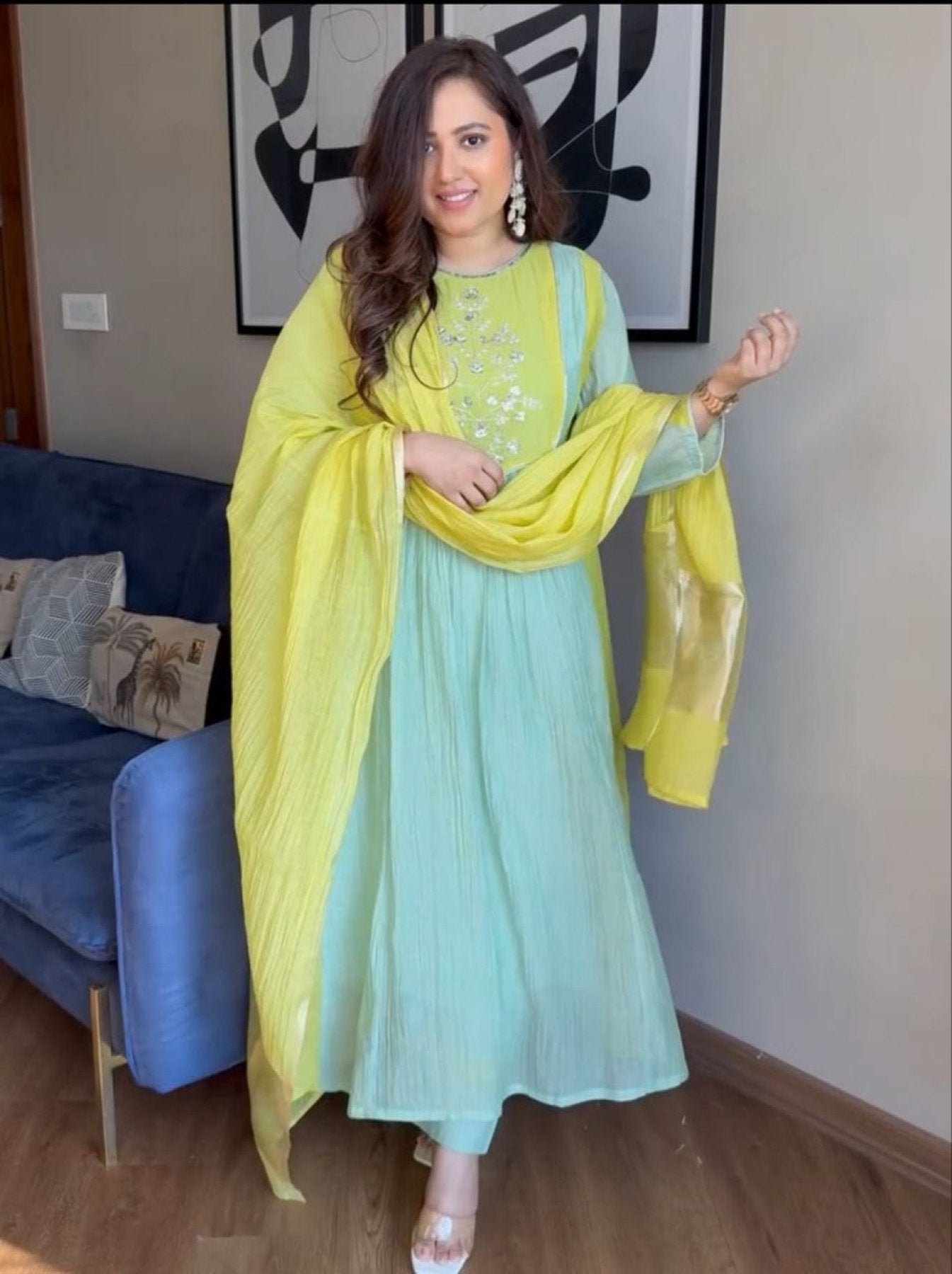 Mul Chanderi Kurta Pant Set with Banarasi Lagadi Dupatta embroidery close-up