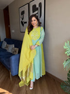 Mul Chanderi Kurta Pant Set with Banarasi Lagadi Dupatta styling view