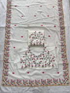White Silk Saree - full-length drape