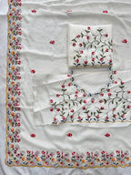 White Silk Saree - detail view 11