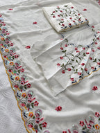 White Silk Saree - detail view 13