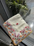 White Silk Saree - pallu design detail