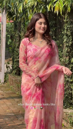 Pink Tabby Saree - full-length drape