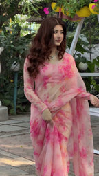 Pink Tabby Saree - detail view 12