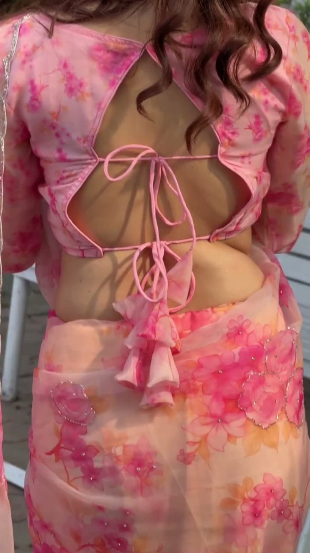 Pink Tabby Saree - detail view 14