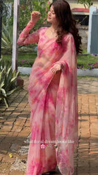 Pink Tabby Saree - detail view 16