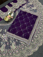 Butterfly Net Coding Sequins Lehenga embroidery close-up