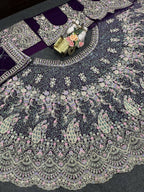 Butterfly Net Coding Sequins Lehenga fabric texture detail
