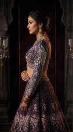 Butterfly Net Coding Sequins Lehenga colour variant view