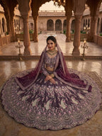 Butterfly Net Coding Sequins Lehenga full drape view