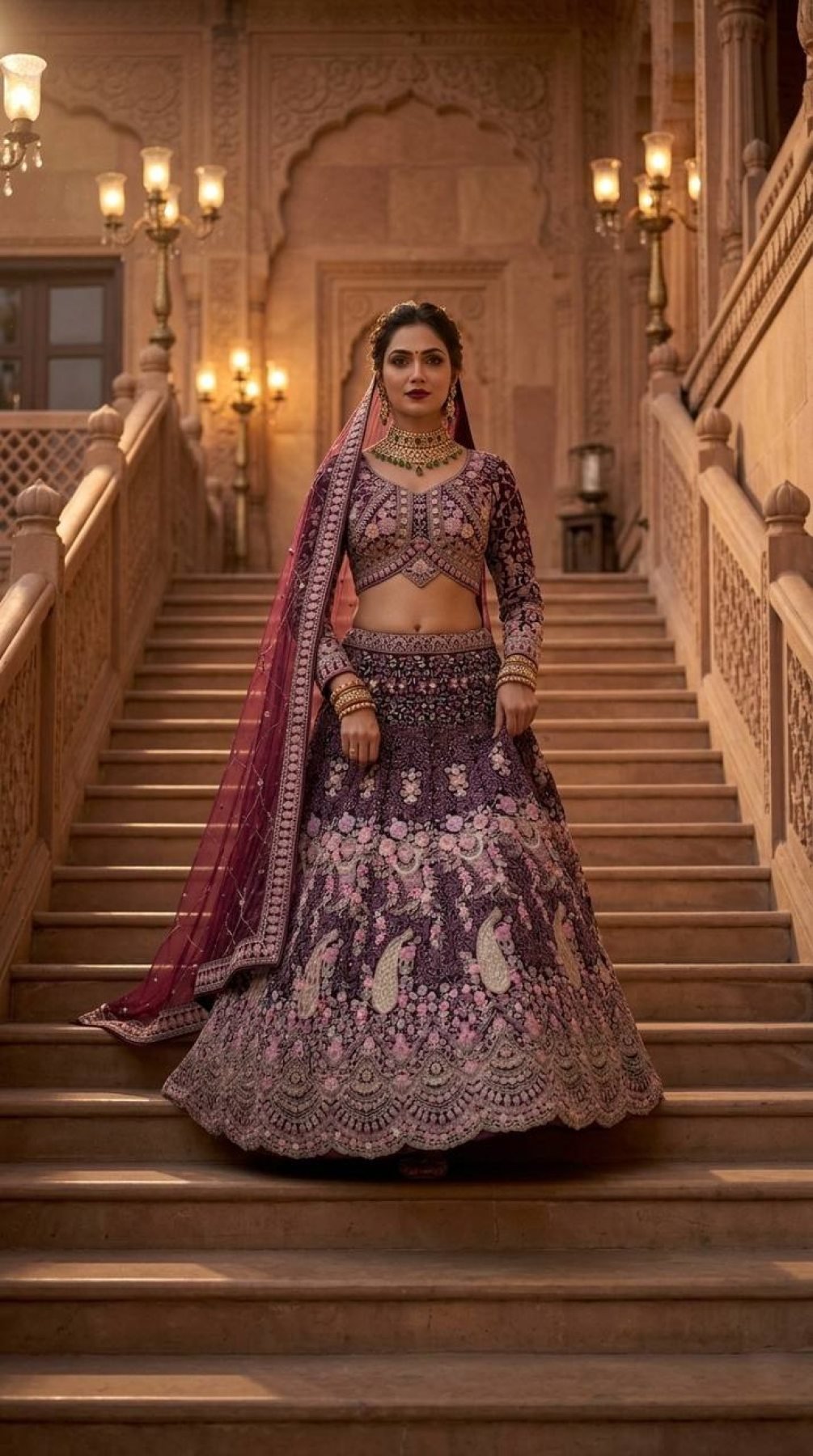 Butterfly Net Coding Sequins Lehenga fabric texture detail