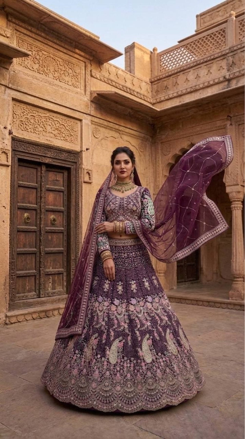 Butterfly Net Coding Sequins Lehenga fabric texture detail