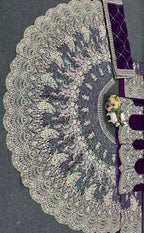 Butterfly Net Coding Sequins Lehenga front view