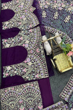 Butterfly Net Coding Sequins Lehenga blouse and dupatta detail