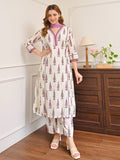 Purple Kurti Set Neckline Pattern for Office wear for women | Snyvia