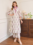 Purple Kurti Set Neckline Pattern for Office wear for women | Snyvia