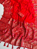 Red Georgette Saree for women - full front view | Snyvia
