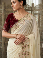 White Saree - drape and pallu detail