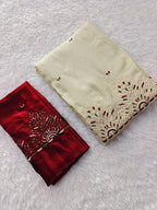 White Saree - fabric texture close-up