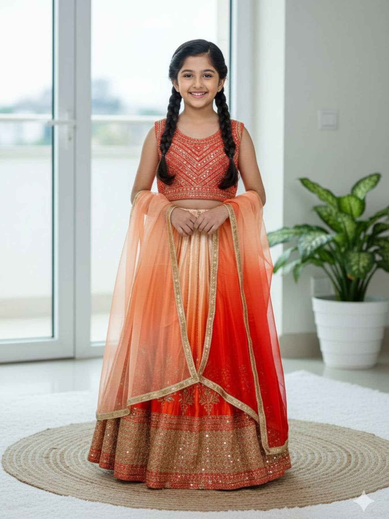 Chinon Silk Lehenga Choli with Sequins Work for Party Wear styling view
