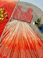Chinon Silk Lehenga Choli with Sequins Work for Party Wear front view