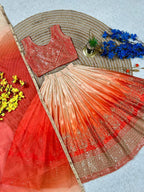 Chinon Silk Lehenga Choli with Sequins Work for Party Wear full drape view