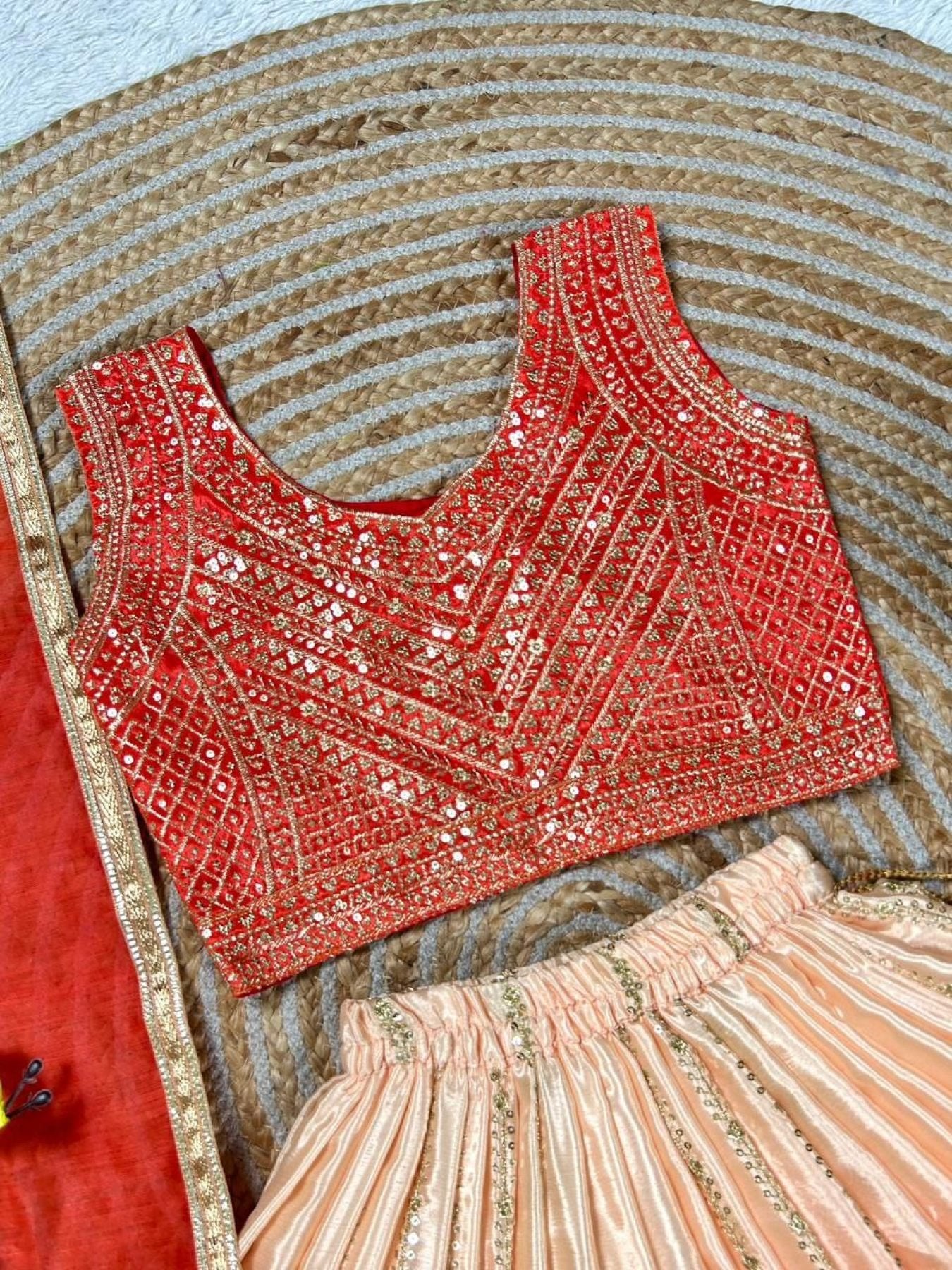 Chinon Silk Lehenga Choli with Sequins Work for Party Wear styling view