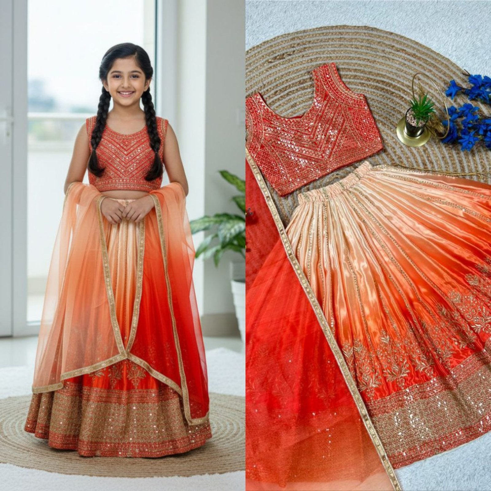 Chinon Silk Lehenga Choli with Sequins Work for Party Wear fabric texture detail